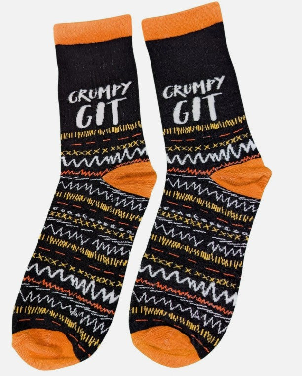 Grumpy Git Novelty Men's Socks UK Size 8-11