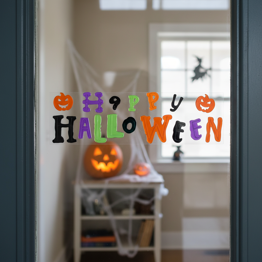 Happy Halloween Window Gel - Glass Door Styling