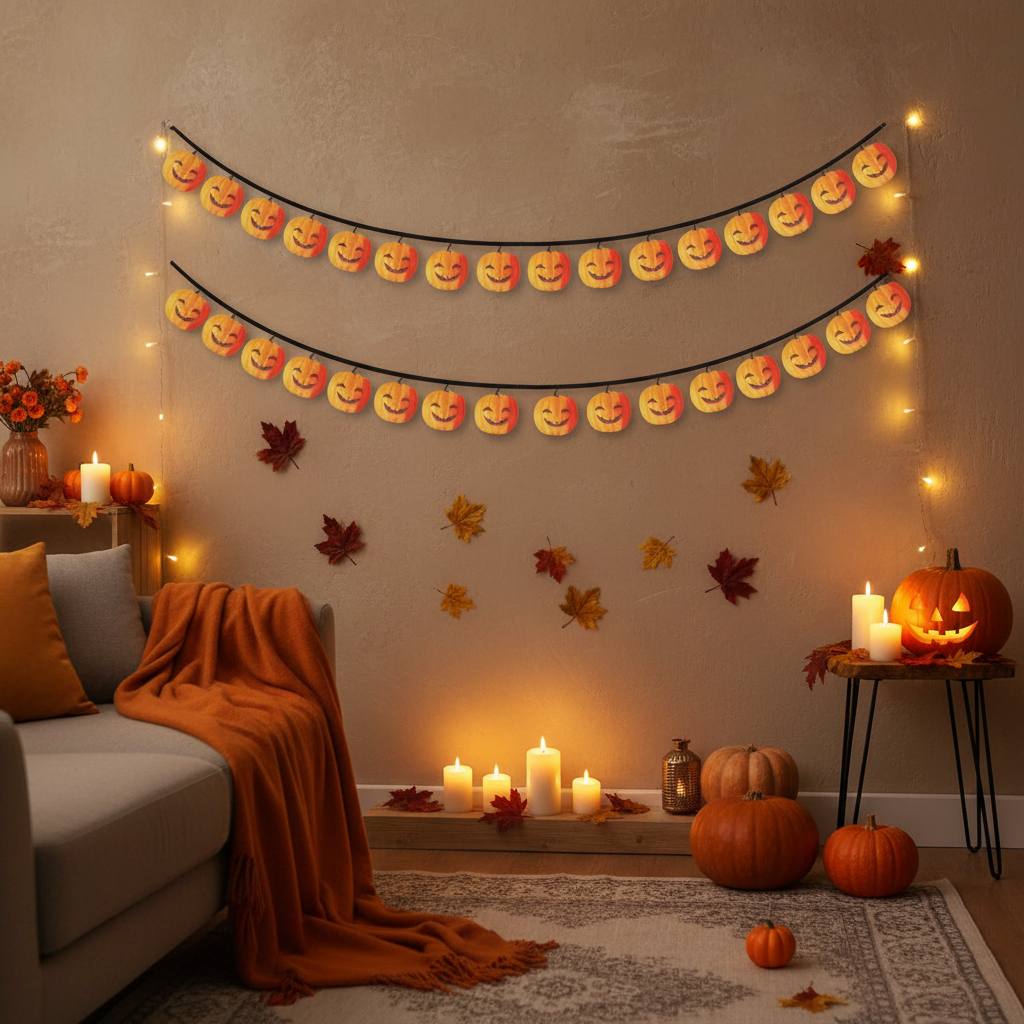 Happy Pumpkin Garland - Living Room