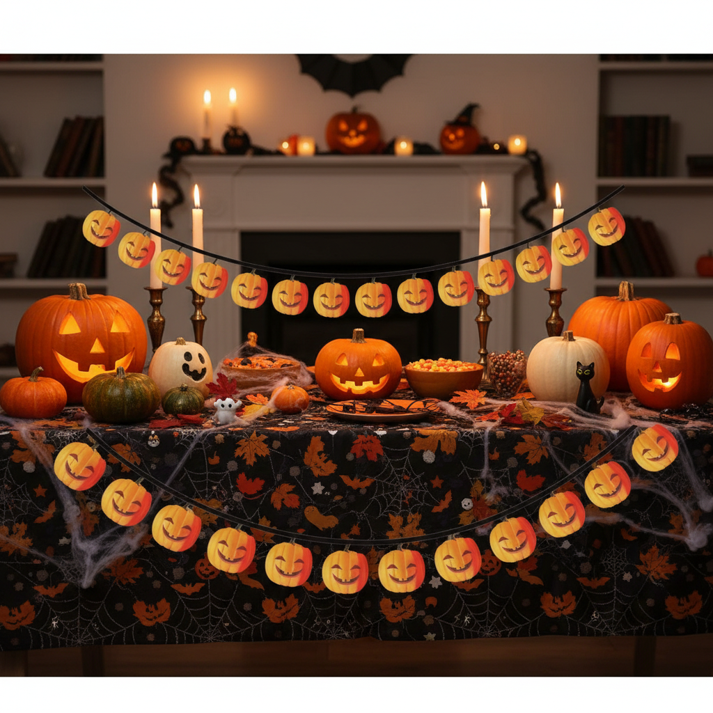 Happy Pumpkin Garland - Party Table