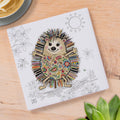 Hedgehog bug art ceramic coaster, a cute and nature-inspired table accessory