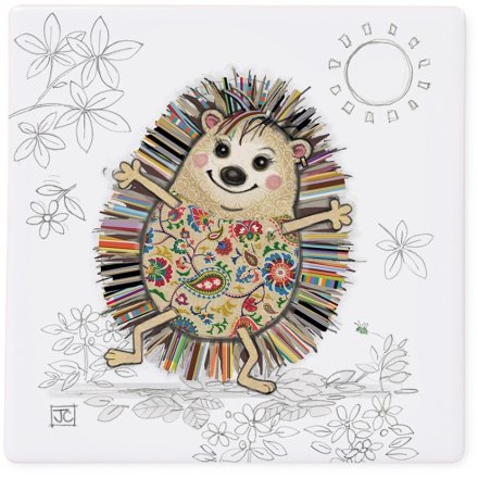 Hattie Hedgehog Bug Art Ceramic Coaster