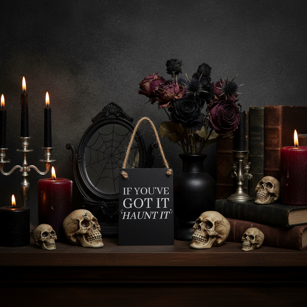 Haunt It Sign - Gothic Shelf