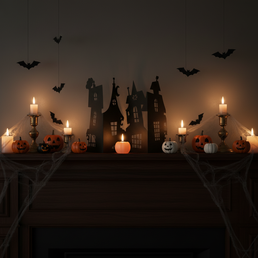 Haunted House Centrepiece - Mantelpiece