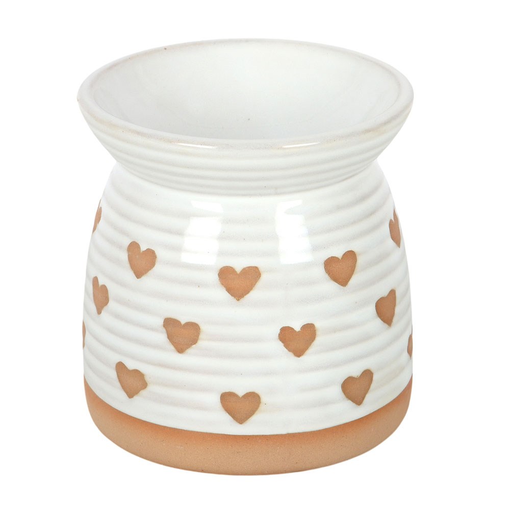 Ceramic All Over Heart Print Oil Burner & Wax Warmer