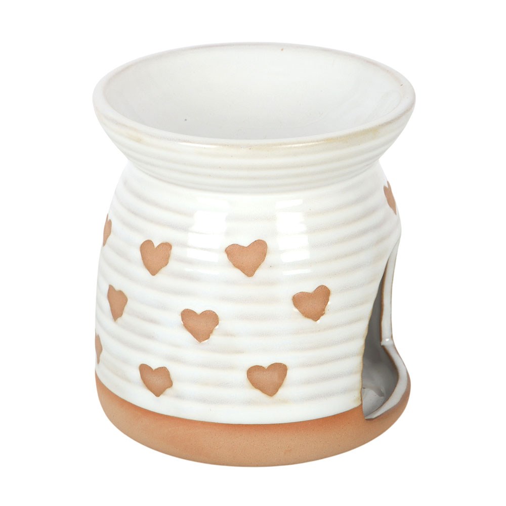Ceramic All Over Heart Print Oil Burner & Wax Warmer