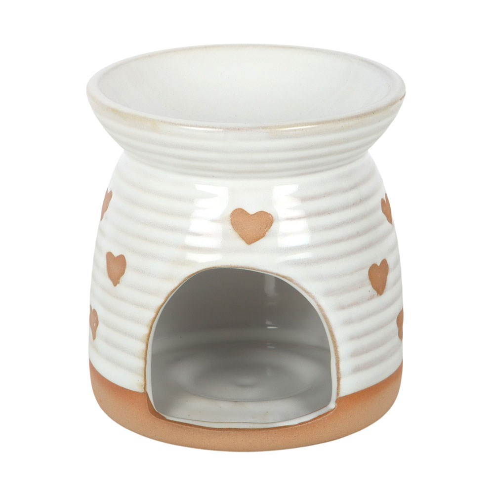 Ceramic All Over Heart Print Oil Burner & Wax Warmer