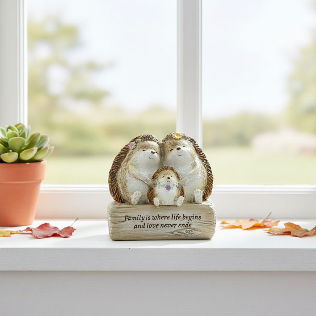 Hedgehog Family Window Ledge
