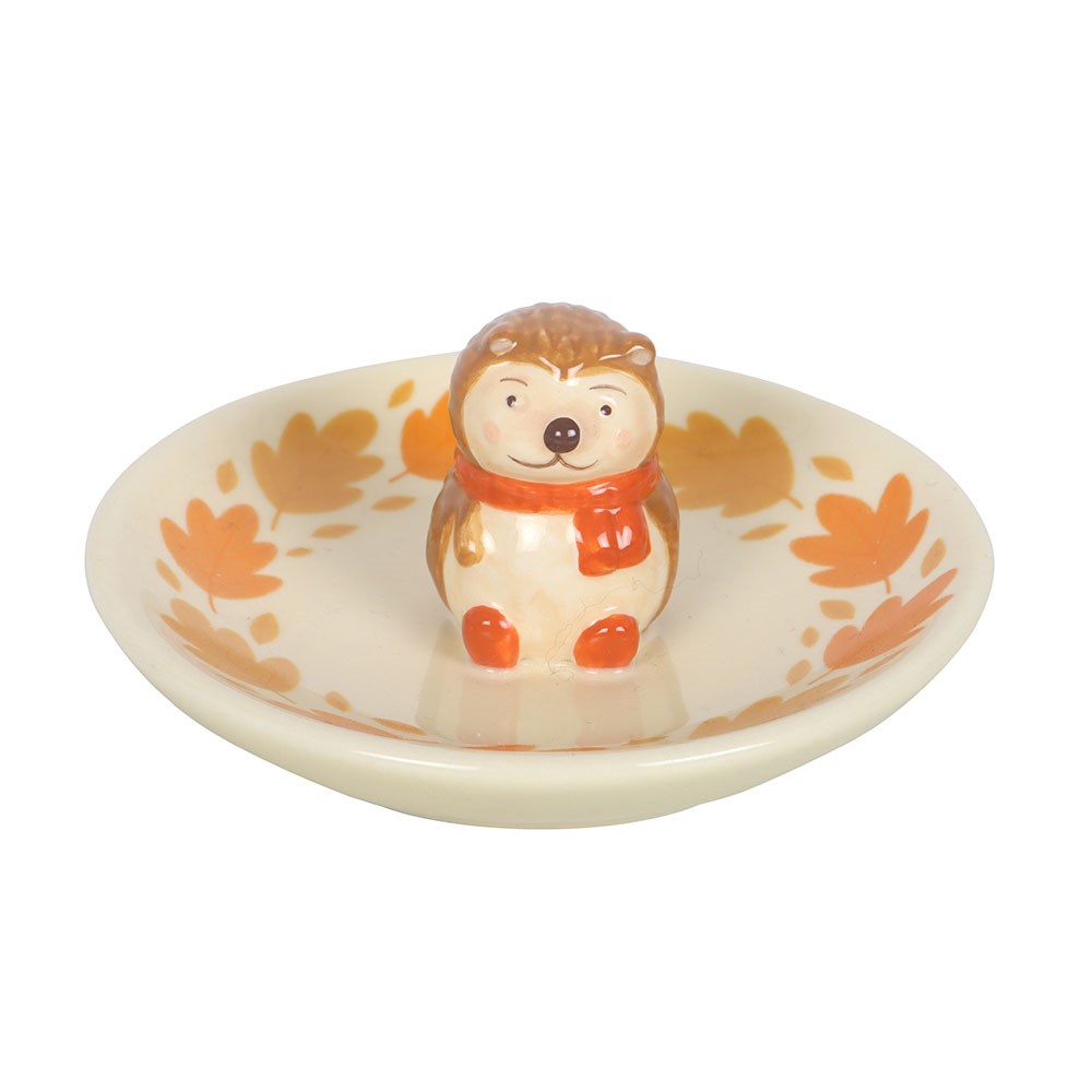 Autumn Hedgehog Ceramic Trinket Dish