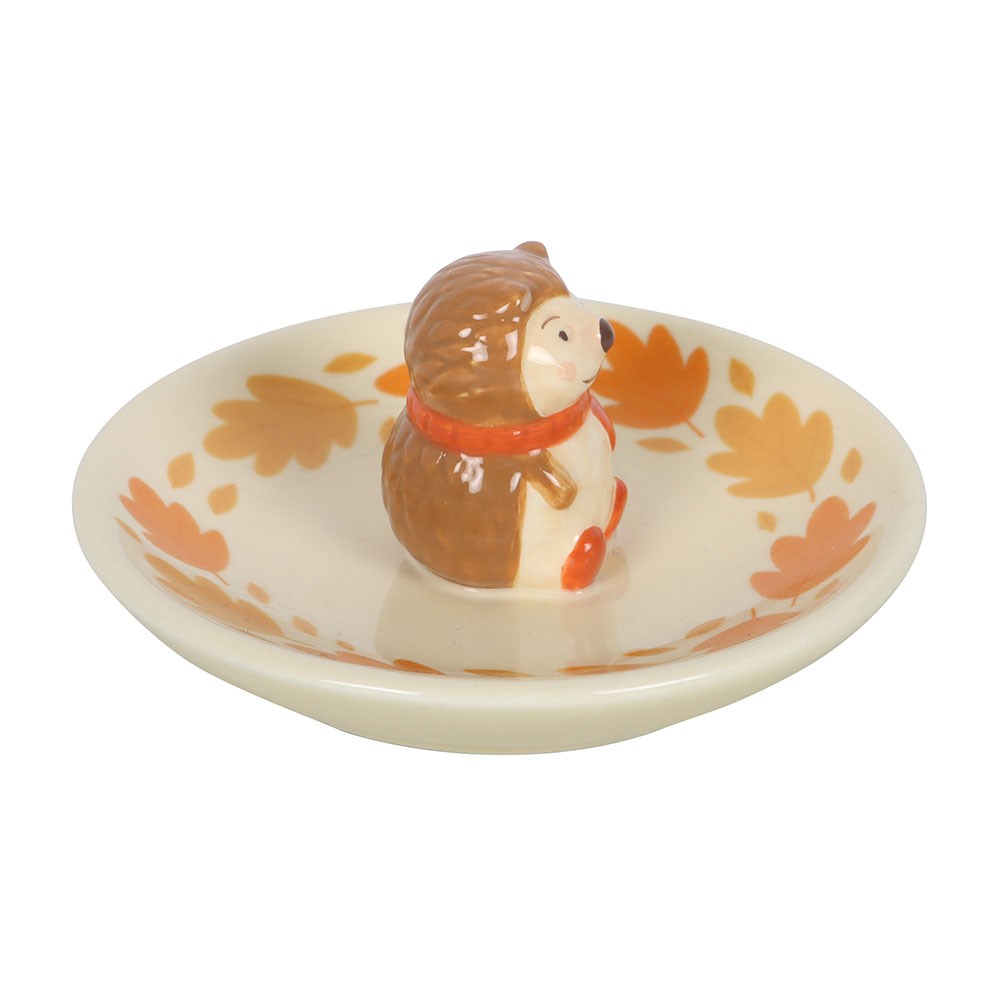 Autumn Hedgehog Ceramic Trinket Dish