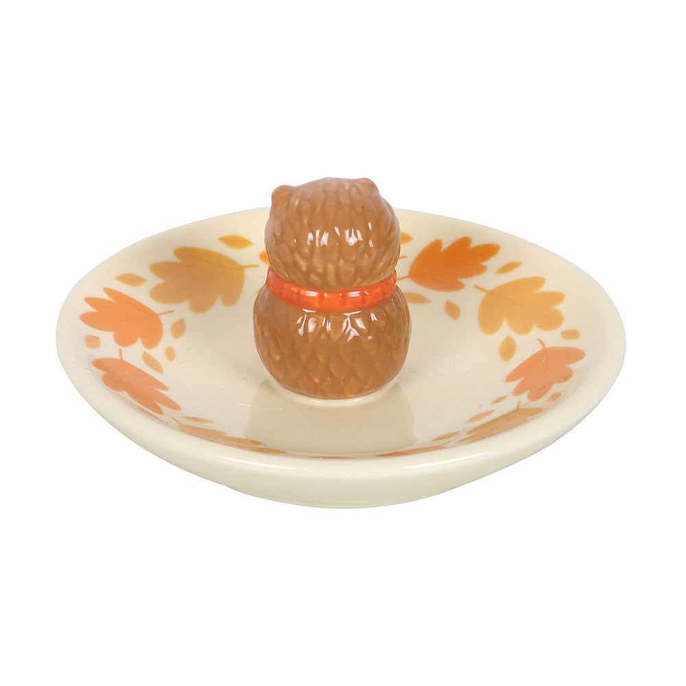 Autumn Hedgehog Ceramic Trinket Dish