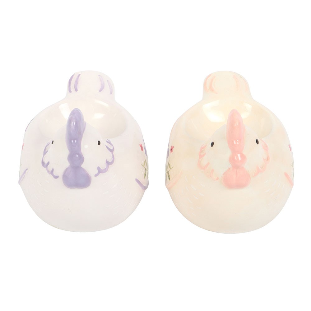 Set Of 2 Hen Shaped Ceramic Egg Cups