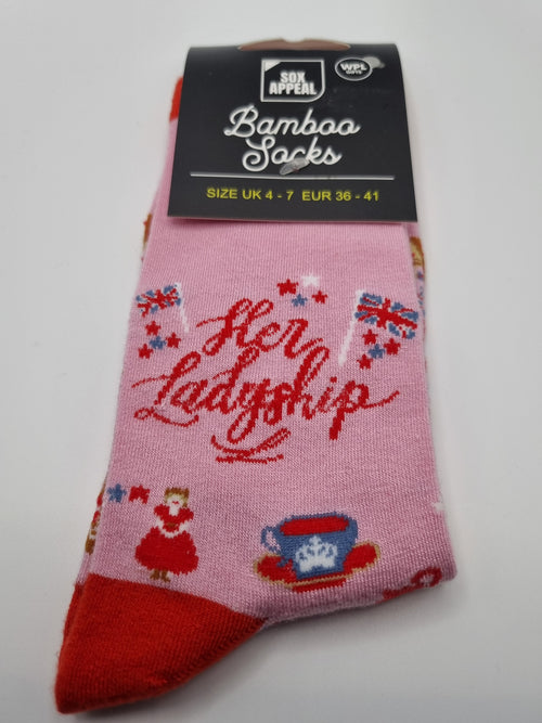 "Her Ladyship" Novelty Bamboo Socks UK 4-7