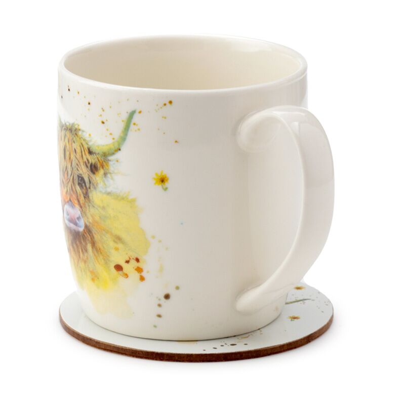 Jan Pashley Highland Cow Mug & Coaster Set