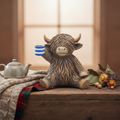Highland Cow Tea Ornament - Rustic Flat Lay