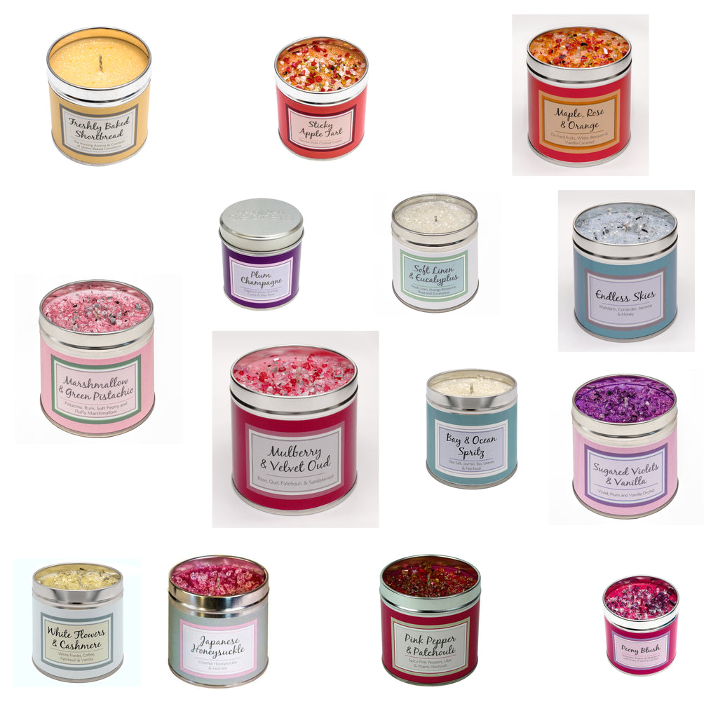 Seriously scented glitter candles in various fragrances, perfect for home ambience