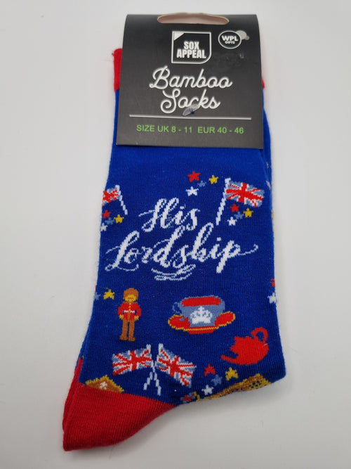 "His Lordship" Novelty Bamboo Socks UK 8-11