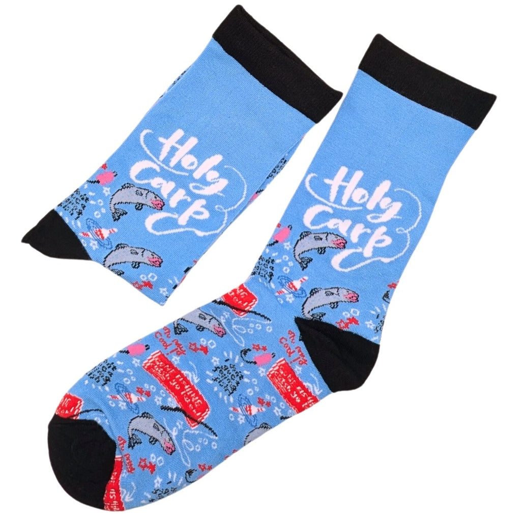 Holy Carp Men's Novelty Bamboo Socks UK Size 8-11