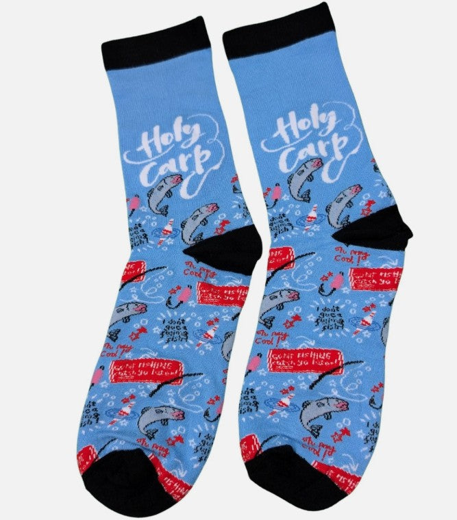 Holy Carp Men's Novelty Bamboo Socks UK Size 8-11