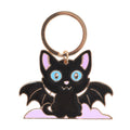 Bat and cat enamel and metal keyring with “In my witch era” design, fun gothic accessory