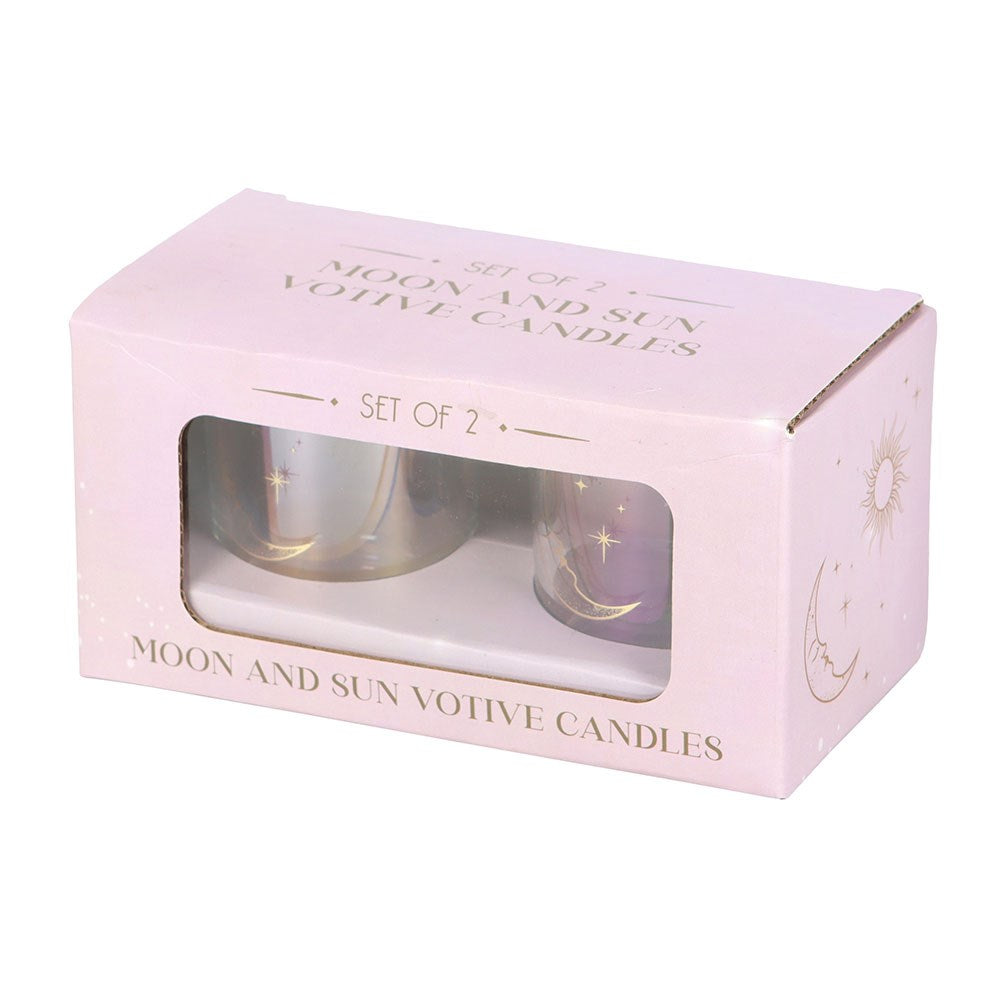 Iridescent Sun & Moon Votive Candle Holders