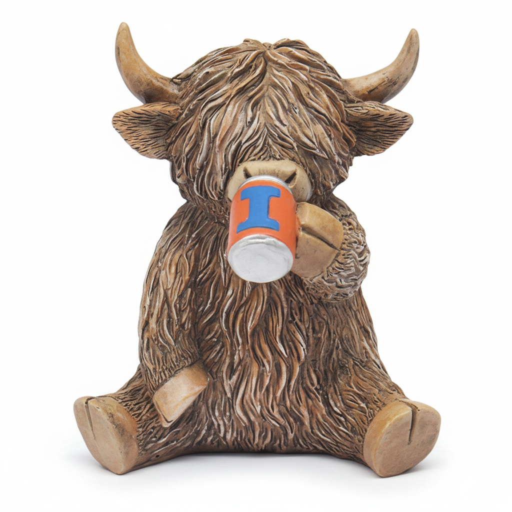Irn Moo Highland Cow Figurine - detail