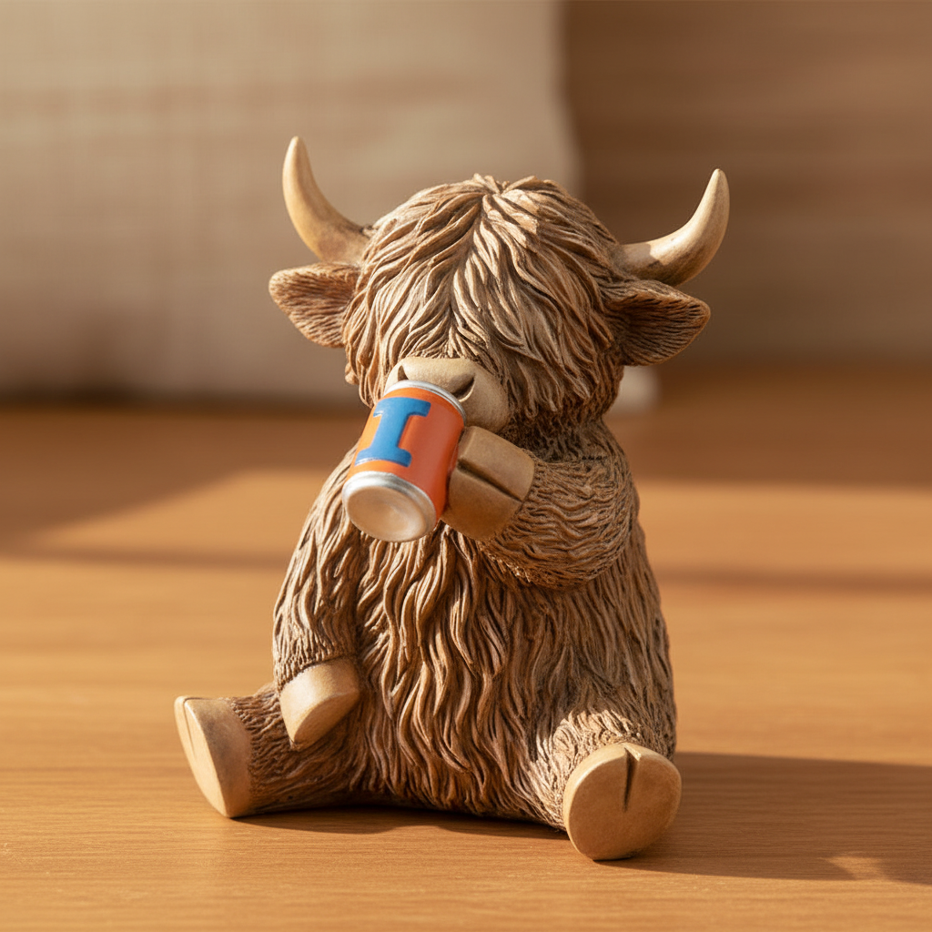 Irn Moo Highland Cow Figurine - lifestyle