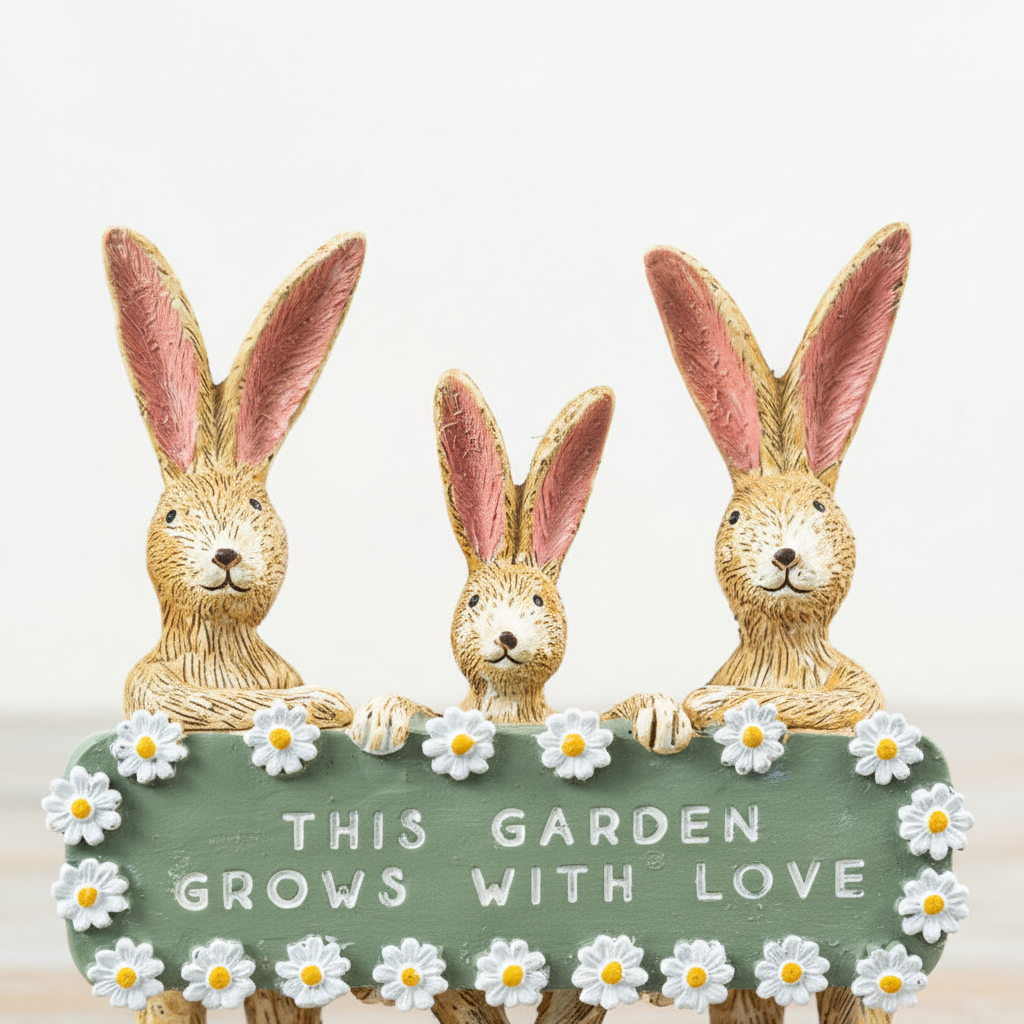 Jasper Rabbit And Family Together Figurine - detail