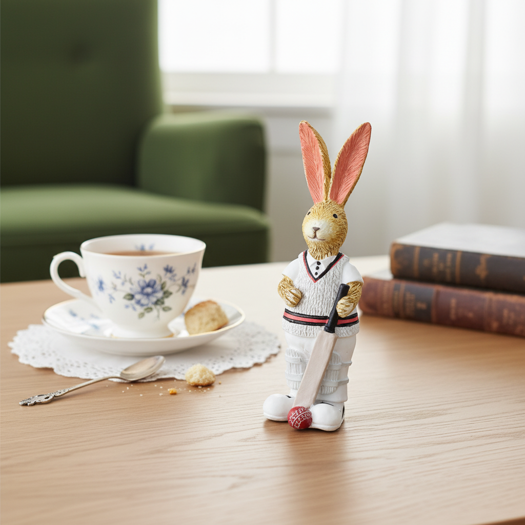 Jasper Rabbit Cricket Figurine - lifestyle