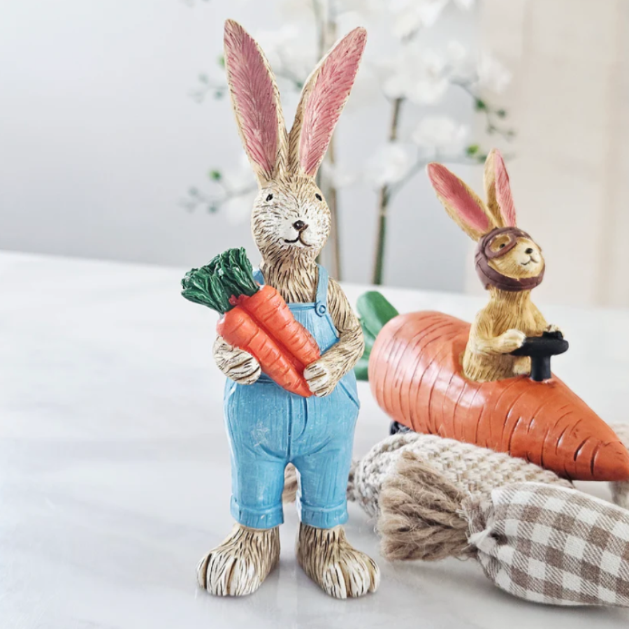 Jasper Rabbit Ornament Holding A Bunch Of Carrots