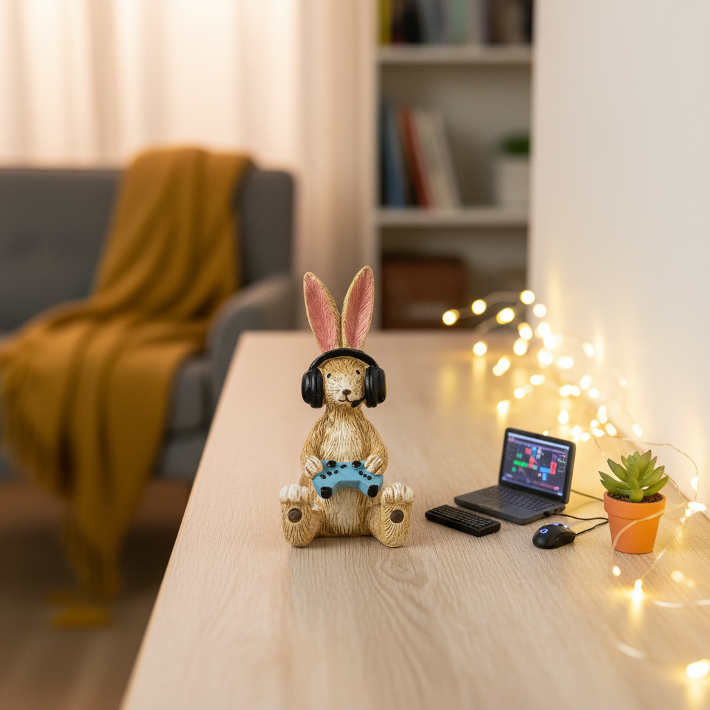 Jasper Rabbit Gamer - Desk Gaming Setup Styling