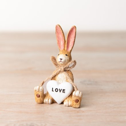 Mini Jasper rabbit love figurine, a cute decorative piece representing affection and care