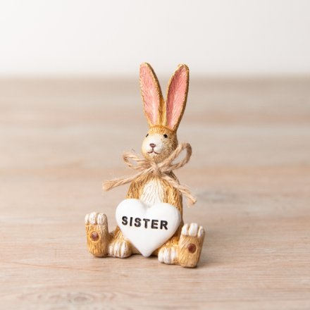 Mini Jasper rabbit sister figurine, a small and charming family-themed ornament
