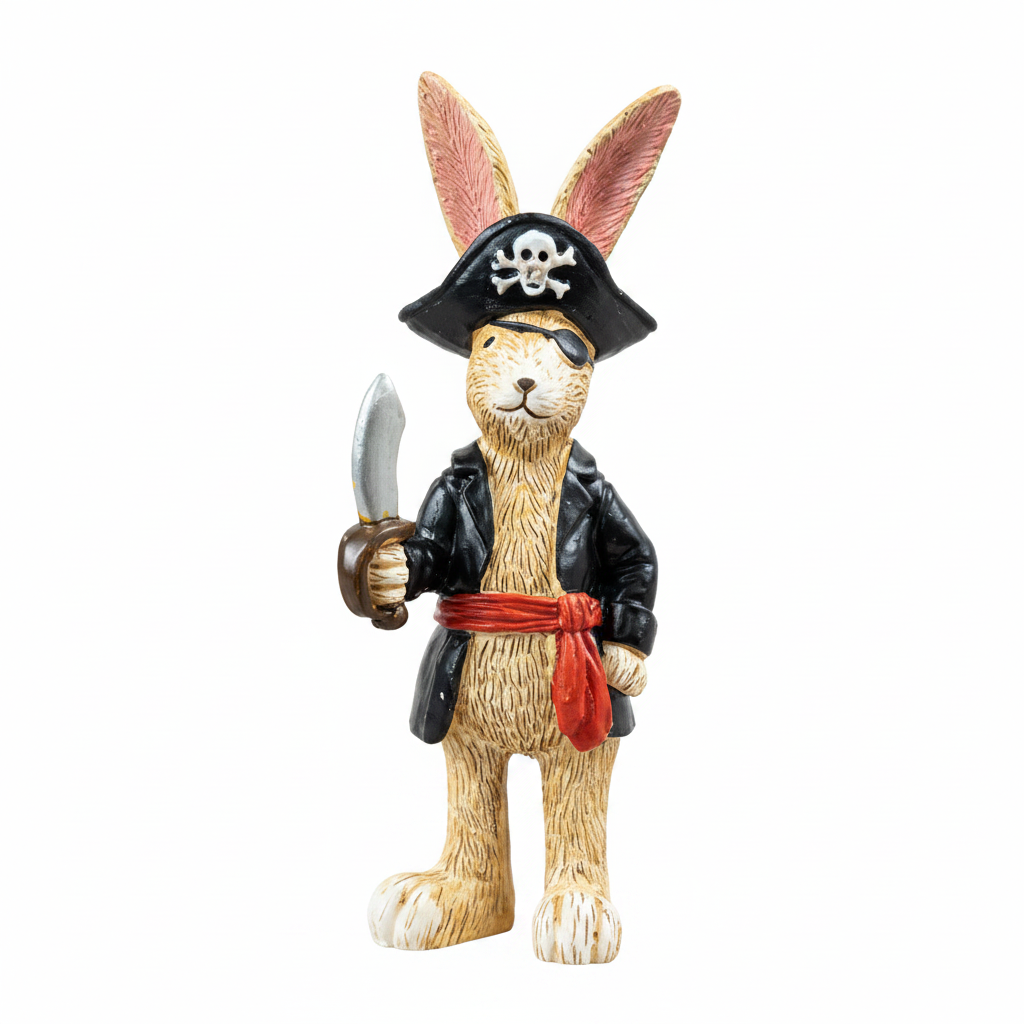 Jasper Rabbit Pirate Figurine - detail