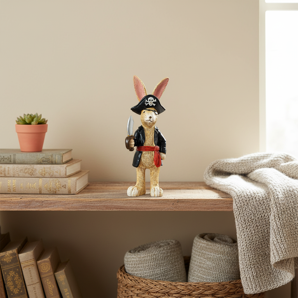 Jasper Rabbit Pirate Figurine - lifestyle