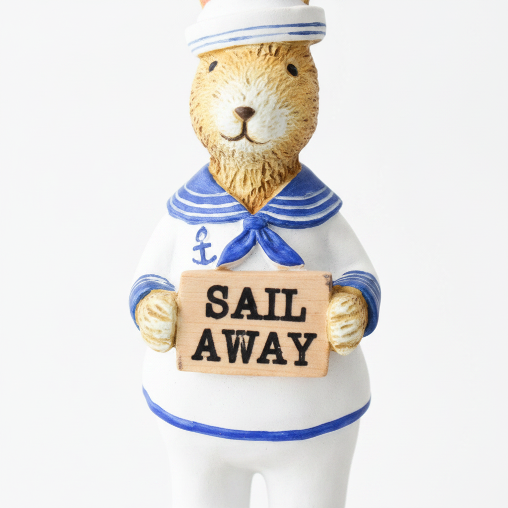 Jasper Rabbit Sailor Figurine - detail