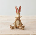 Jasper rabbit sitting figurine, a charming decorative ornament with a sweet and playful design