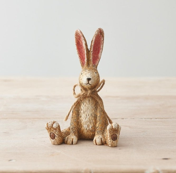 Jasper rabbit sitting figurine, a charming decorative ornament with a sweet and playful design