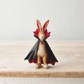 Jasper Rabbit Vampire Ornament wearing a black and red vampire cape, standing Halloween decoration for autumn home décor.