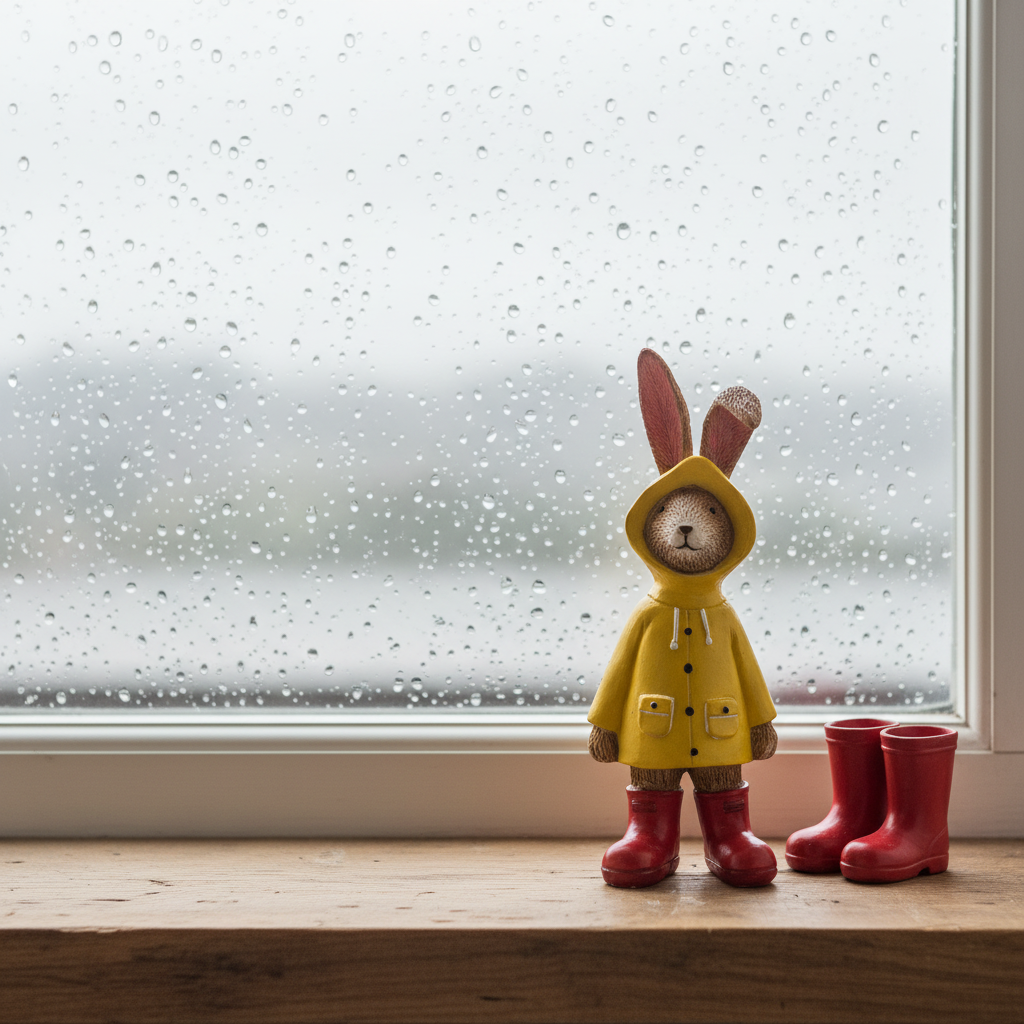 Jasper Rabbit Yellow Raincoat Figurine - lifestyle clean
