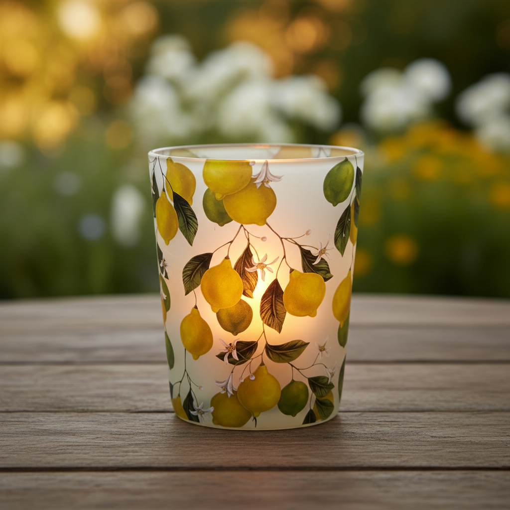 Lemon Votive 12cm - Close-up Garden