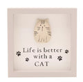 Life Is Better With A Cat Deep Box Pebble Frame