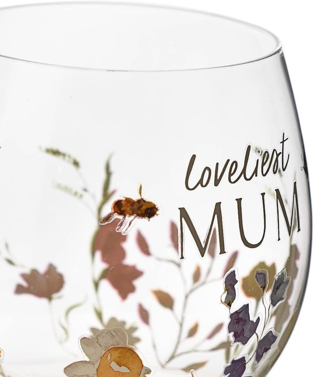 The Cottage Garden Floral Gin Glass - Loveliest Mum