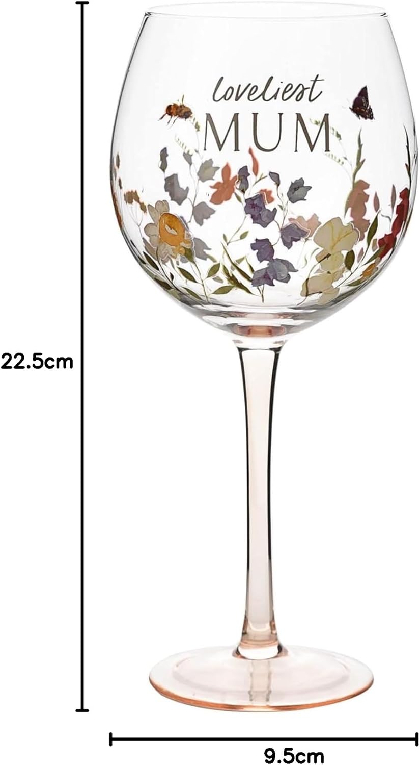 The Cottage Garden Floral Gin Glass - Loveliest Mum
