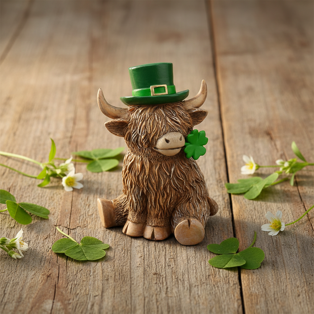 Lucky Boy Highland Cow - Clover Flat Lay