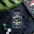 Luna moth enamel and metal keyring, a stylish nature-inspired accessory