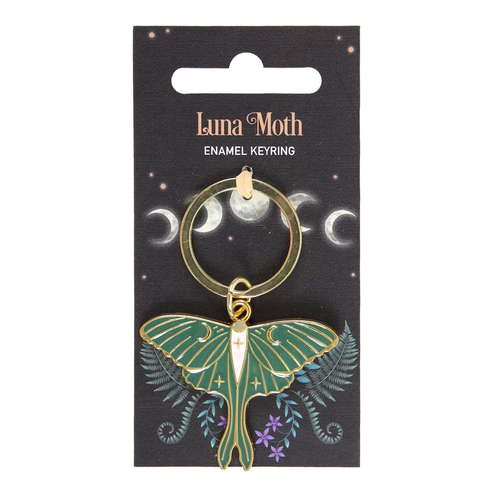 Luna Moth Enamel & Metal Keyring