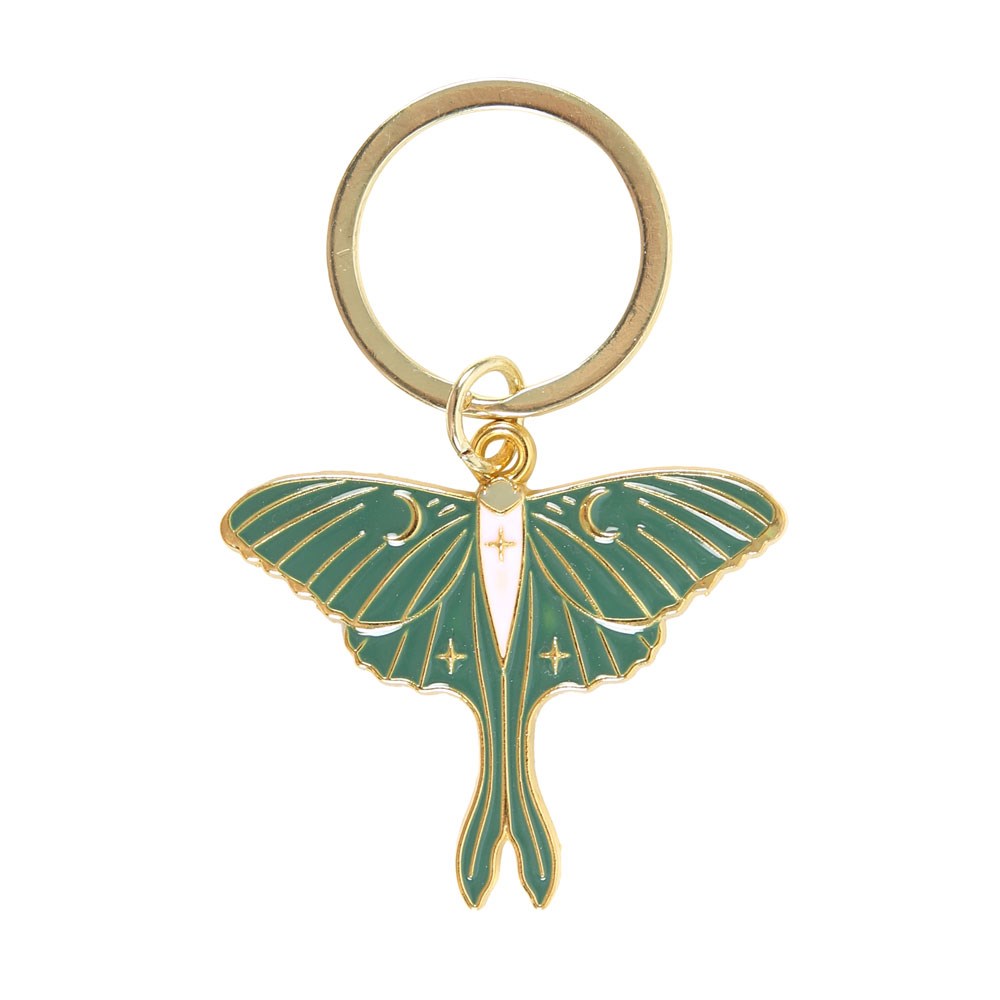 Luna Moth Enamel & Metal Keyring