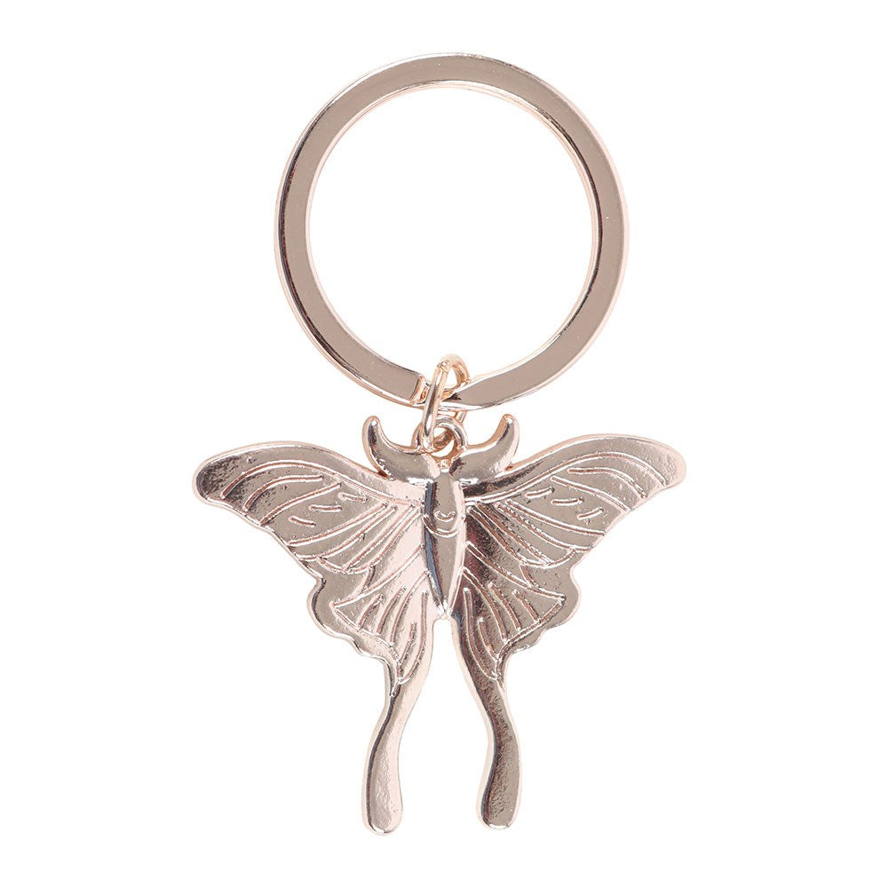 Luna Moth Metal Keyring