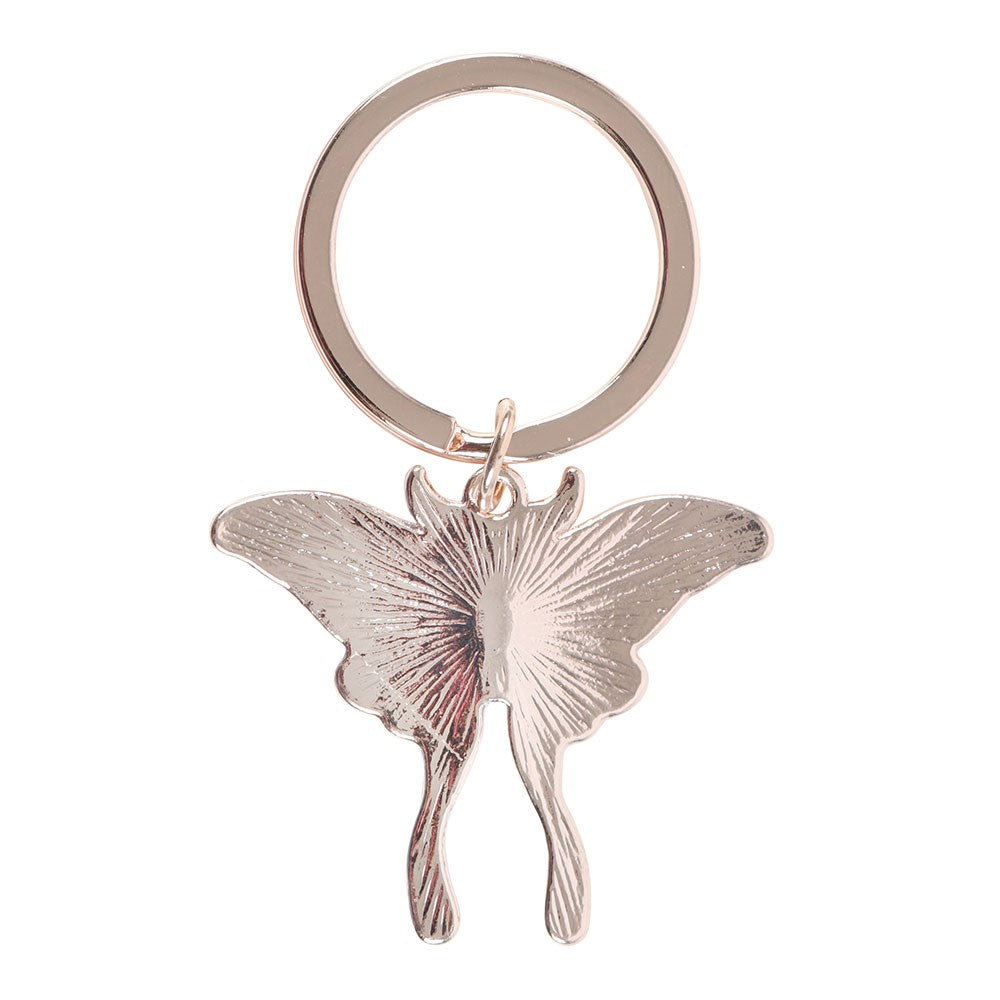 Luna Moth Metal Keyring